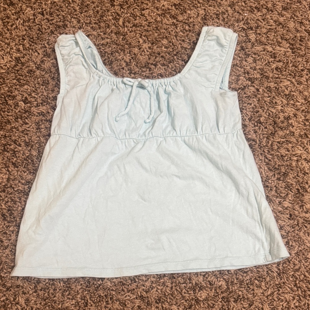 Old Navy Light Blue Girls' Scoop Neck Tank with Front Tie